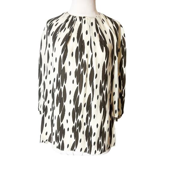 Tory Burch animal print silk blouse sz 10 - Picture 1 of 5